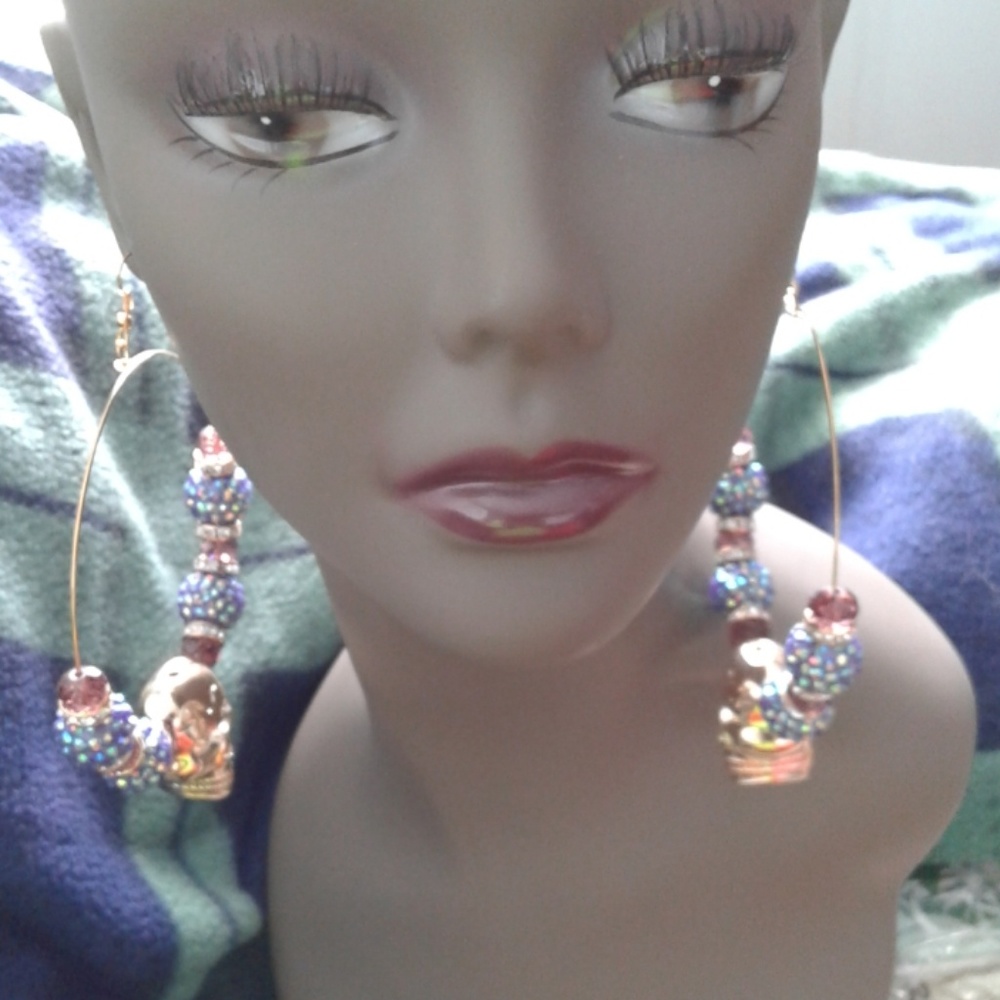 NWT.  Large gold hoop earrings